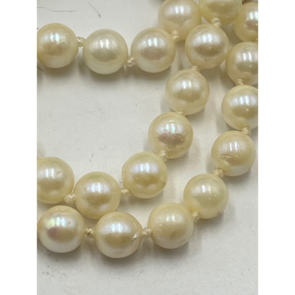 Vintage Cultured Akoya Pearl
Necklace‎ 18" Length 14K
Filigree Clasp 5mm Knotted - Picture 16 of 16